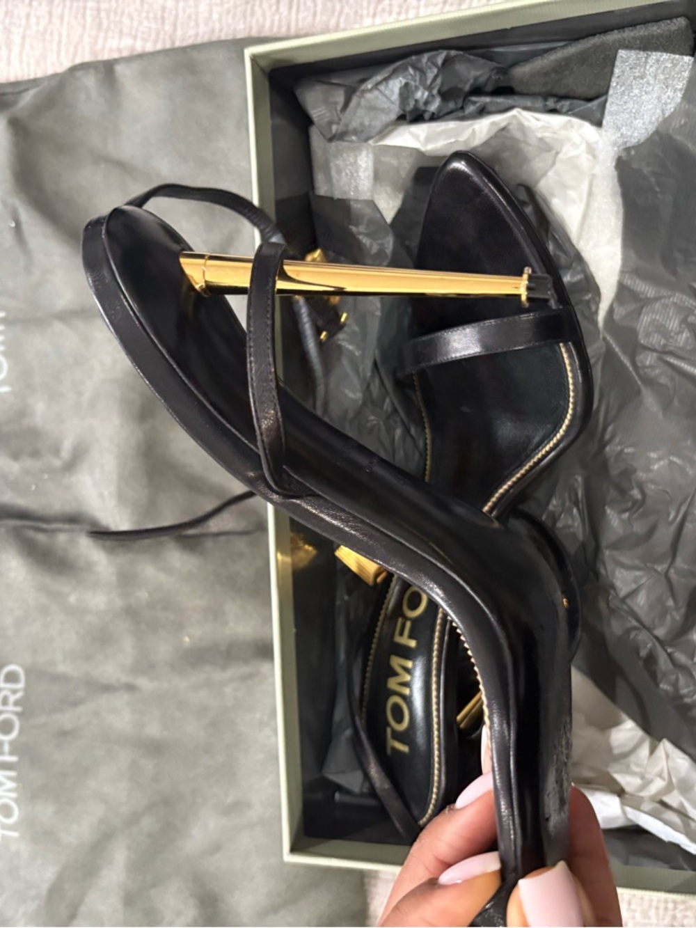 Tom Ford Padlock Heels- black and gold hardware - Picture 9 of 11